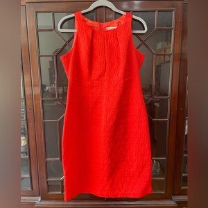 Karin Stevens Vibrant Orange Textured Quilted Dress Size 10